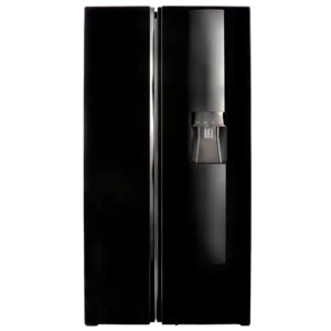 Defy 496L Side by Side Glassdoor Black Fridge